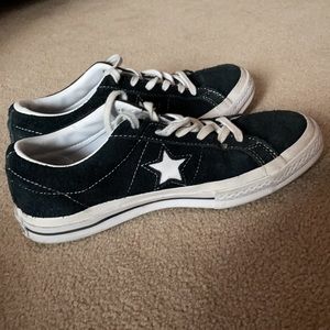 Converse one star black sneakers. Women 7.5. Men 5.5. Used